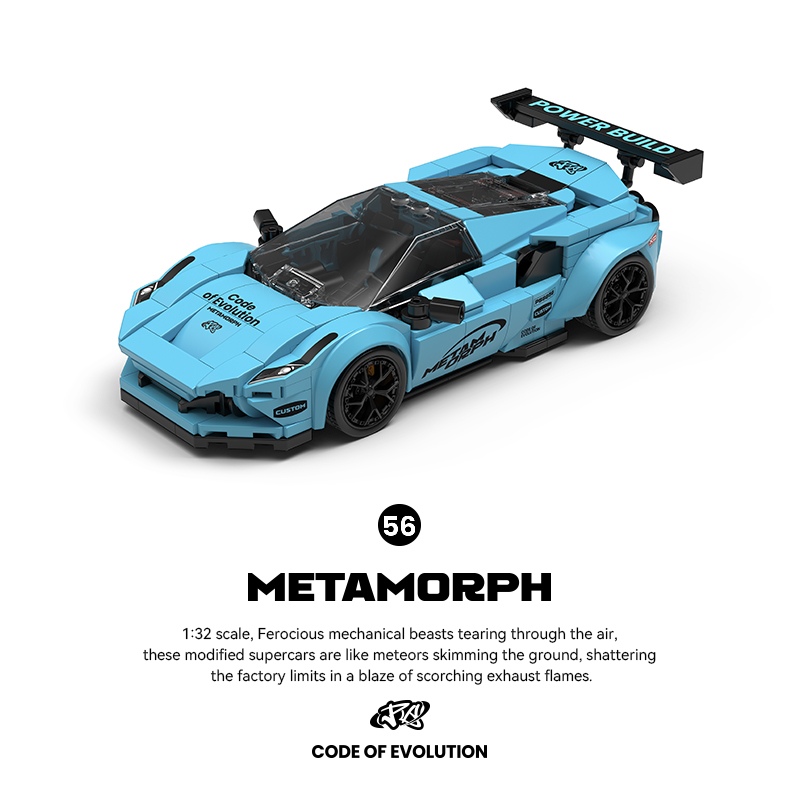 Model Kit Display Case - Blue Supercar Building Kit with Display