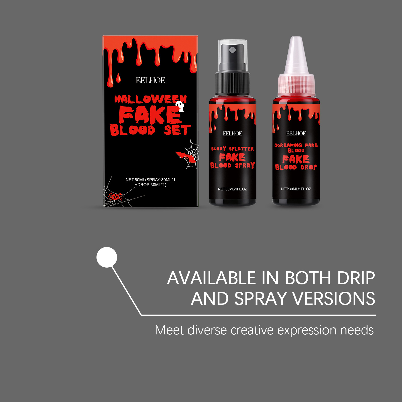 3PCS Halloween Fake Blood Set  - Wash Effect Set review and price