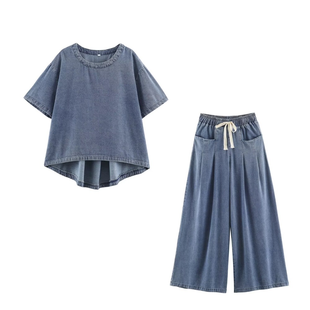 Women Vintage Denim Pant Sets  - Wash Effect Set review and price