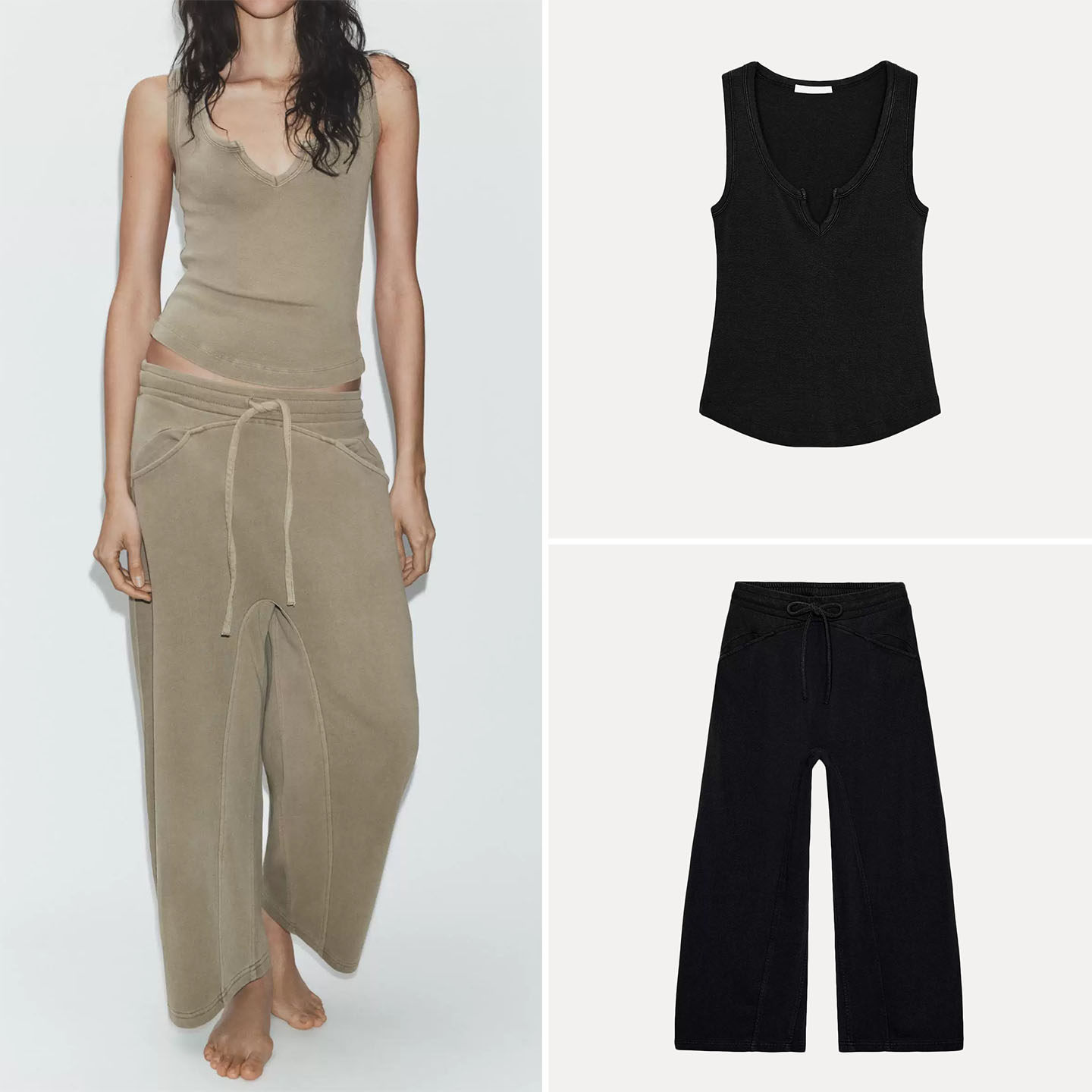 Women's round Neck Sleeveless  - Wash Effect Set review and price