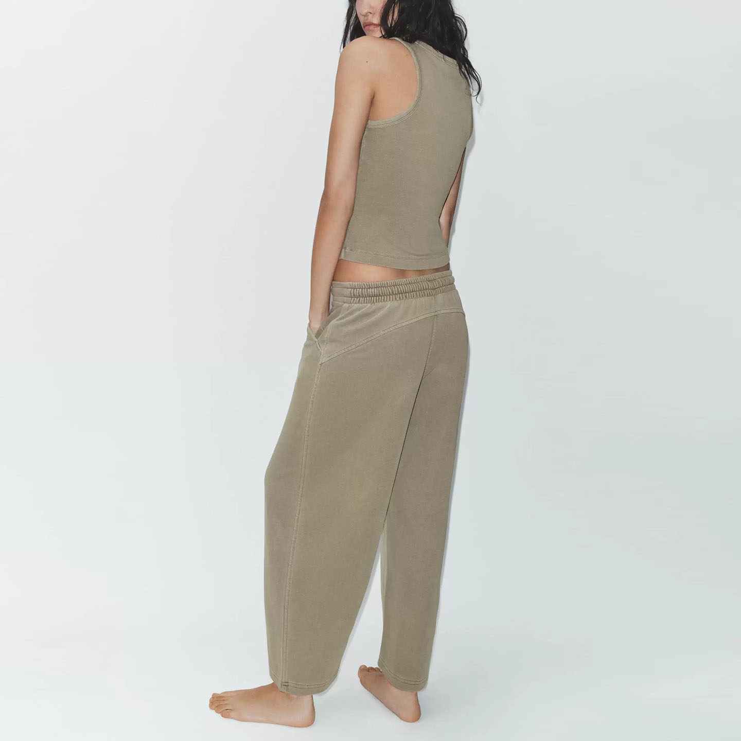Women's round Neck Sleeveless  - Wash Effect Set review and price