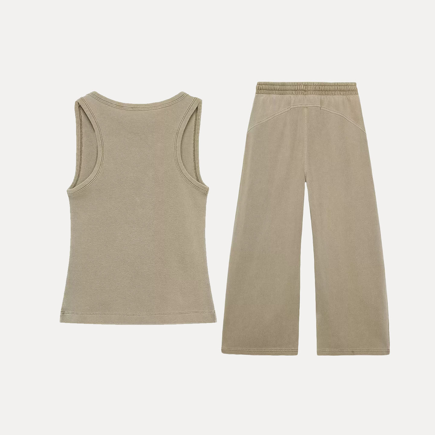 Women's round Neck Sleeveless  - Wash Effect Set review and price
