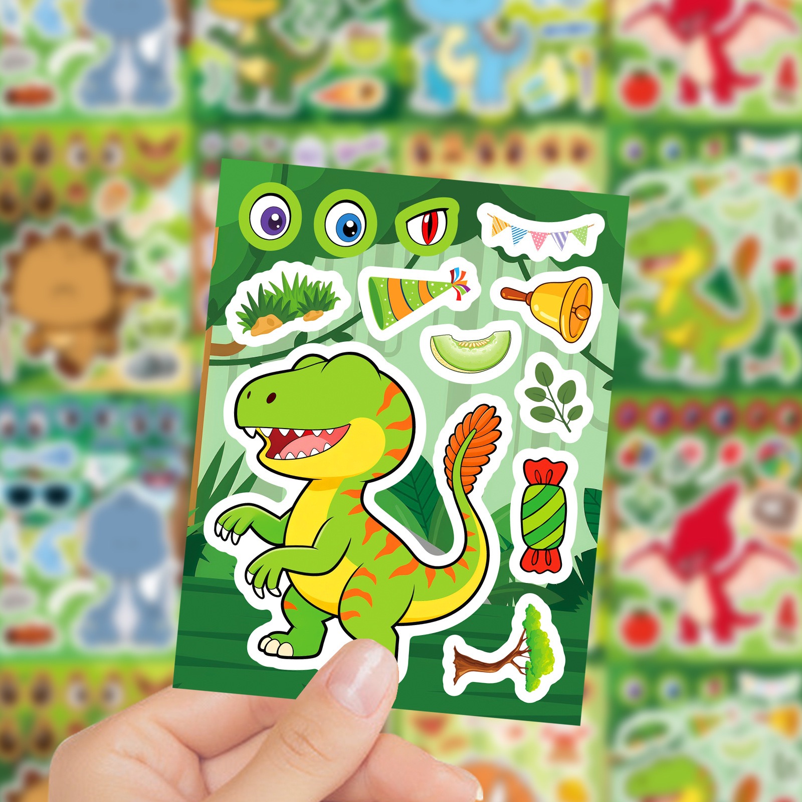 8/16Sheets DIY Make-a-Face Din - Model Kit Dinosaur review and price